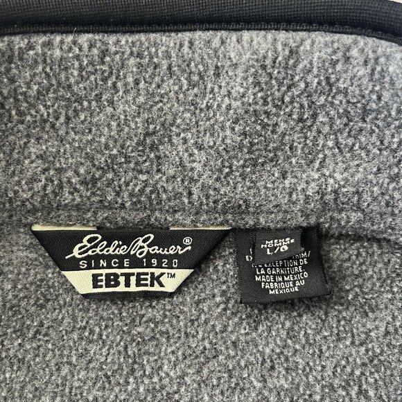 Eddie Bauer Ebtek Men Large Full Zip Fleece Vest Gray Polartec Vintage Gorpcore - Picture 4 of 12